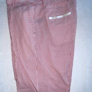 Travis Mathews Red and White Striped Shorts